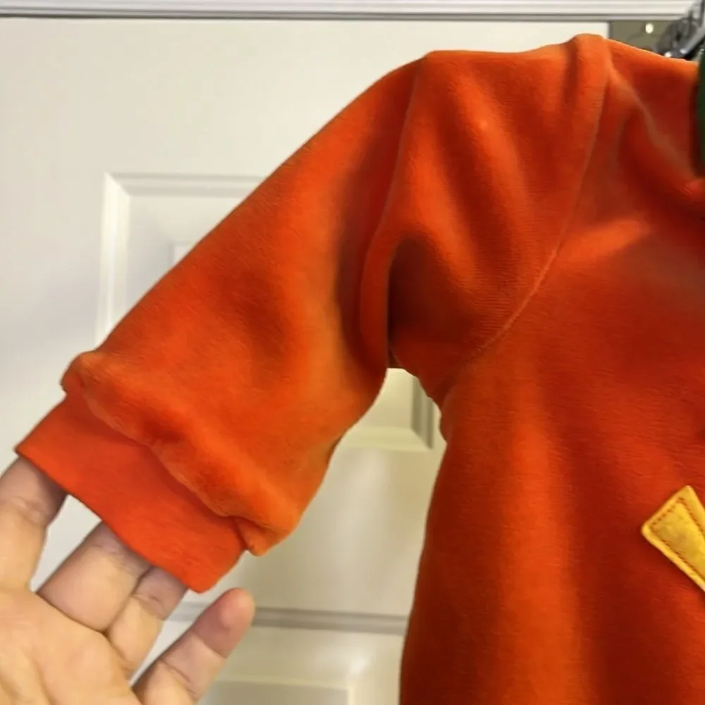 Osh Kosh Baby Orange Pumpkin Soft Fleece Snap One Piece with Hat- 12 months